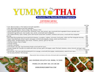 Thai Food Catering Menu Yummy Thai
